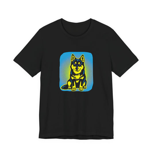Pop Art Husky T-Shirt (Blue)