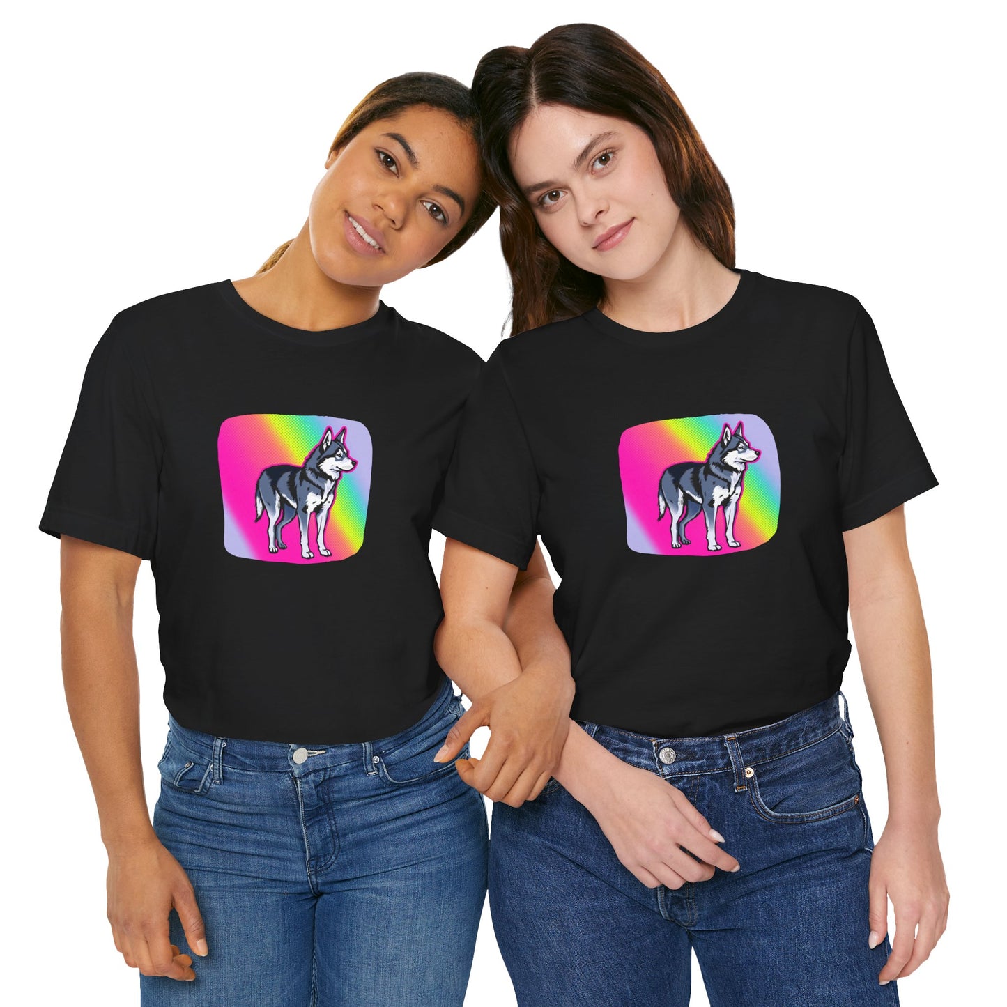 Pop Art Husky T-Shirt (Grey)