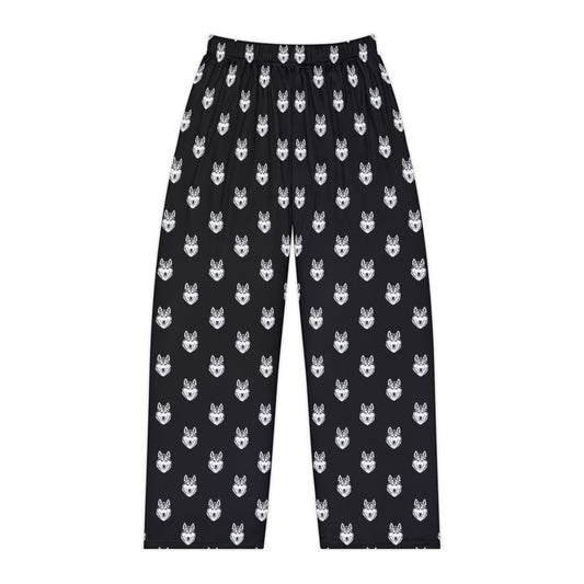 Grey Husky Face Pattern Pajama Pants (Women's)