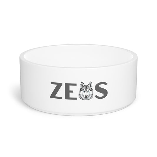 Zeus Husky Letter Pet Bowl