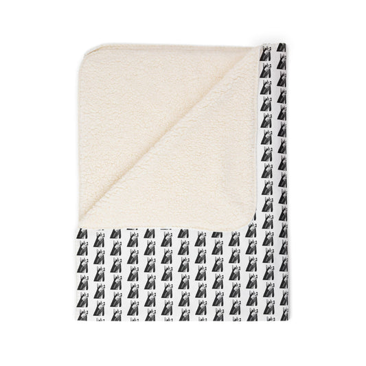 Geometric Husky Pattern Sherpa Blanket (Black)