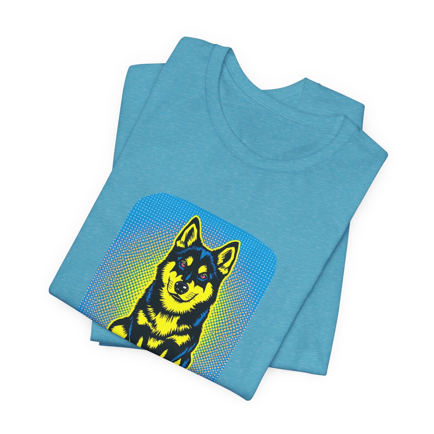 Pop Art Husky T-Shirt (Blue)