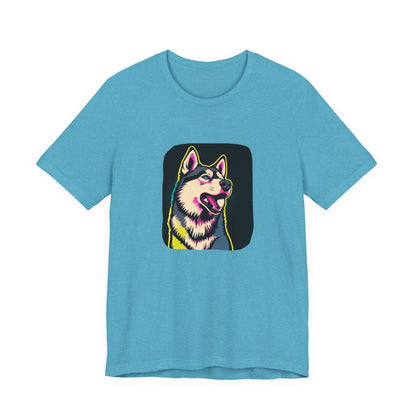 Pop Art Husky T-Shirt (Black)
