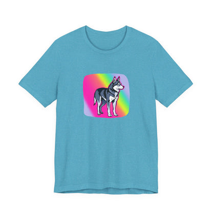 Pop Art Husky T-Shirt (Grey)