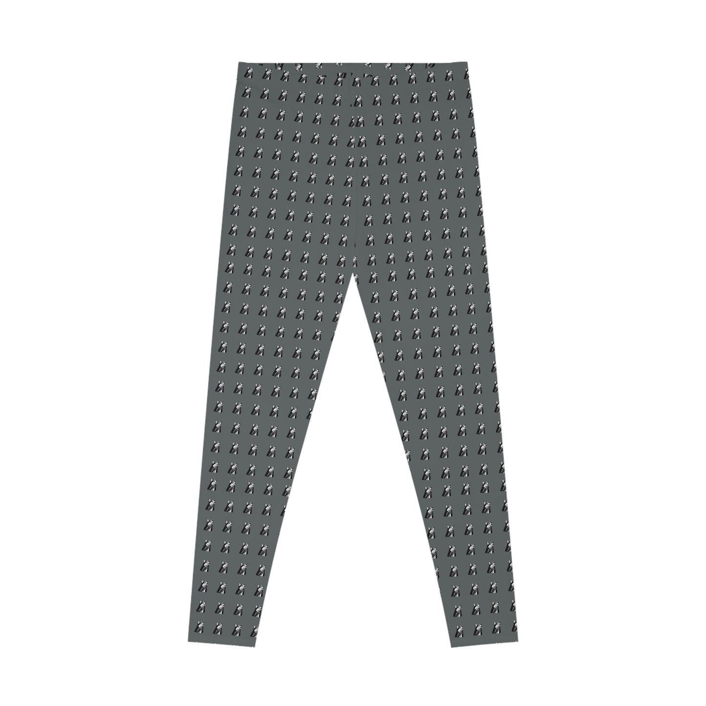 Geometric Husky Pattern Leggings (Black on Grey)