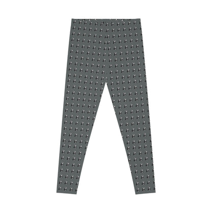 Geometric Husky Pattern Leggings (Black on Grey)