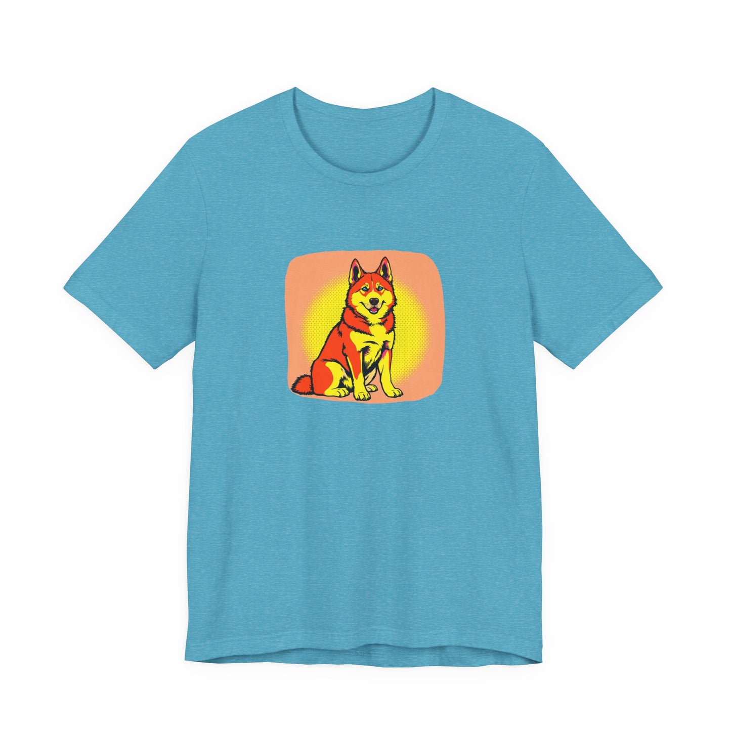Pop Art Husky T-Shirt (Red)