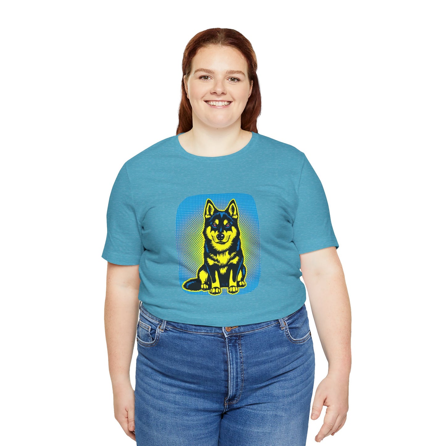 Pop Art Husky T-Shirt (Blue)