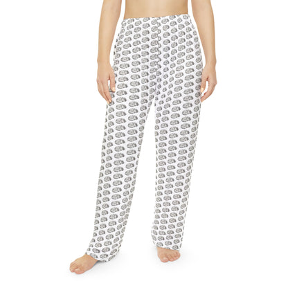 Sleeping Husky Pattern Pajama Pants (Women's Grey)