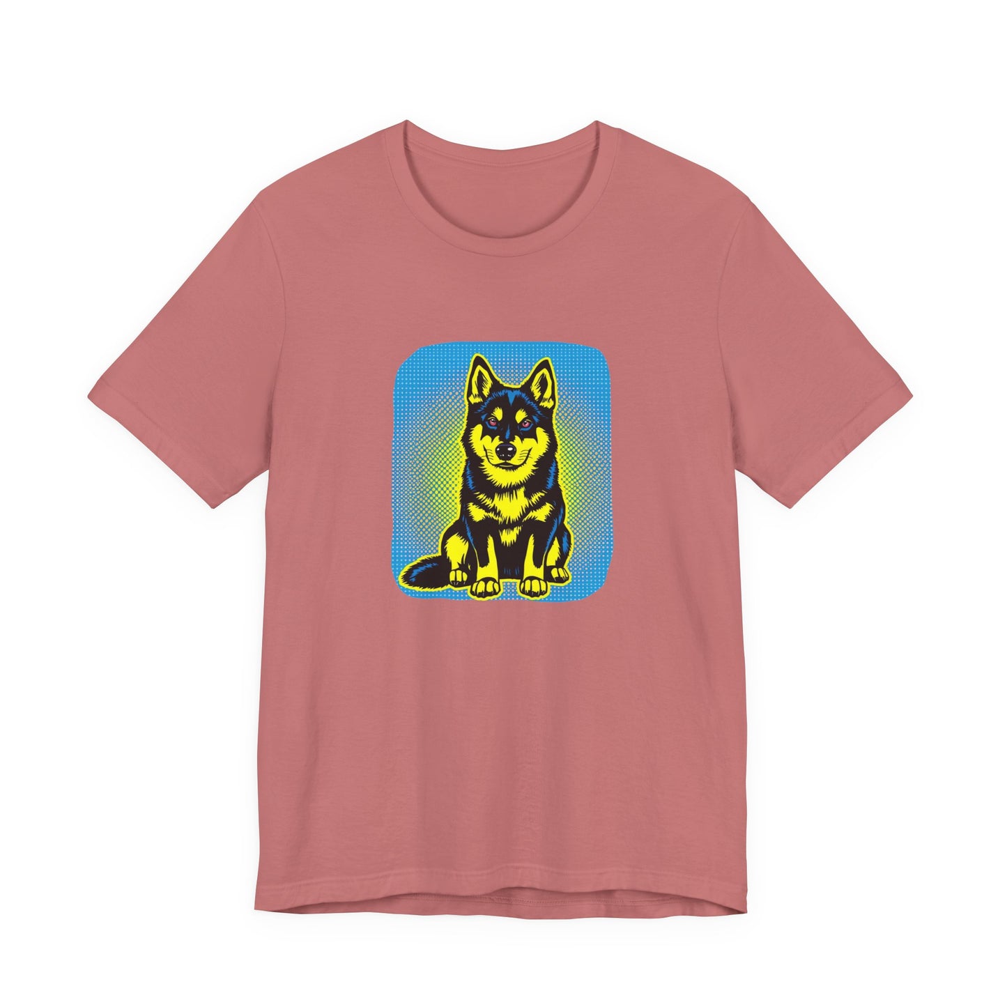 Pop Art Husky T-Shirt (Blue)