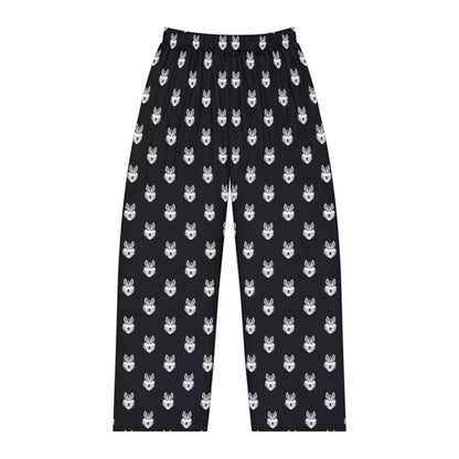 Grey Husky Face Pattern Pajama Pants (Women's)