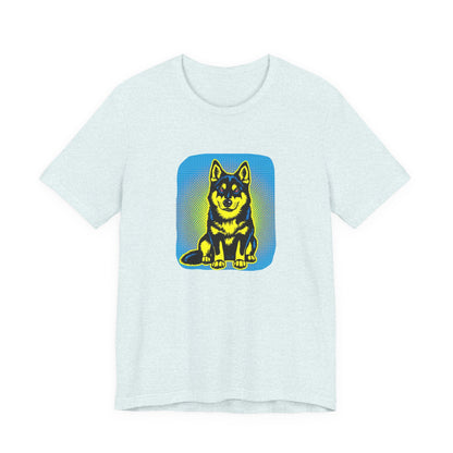 Pop Art Husky T-Shirt (Blue)