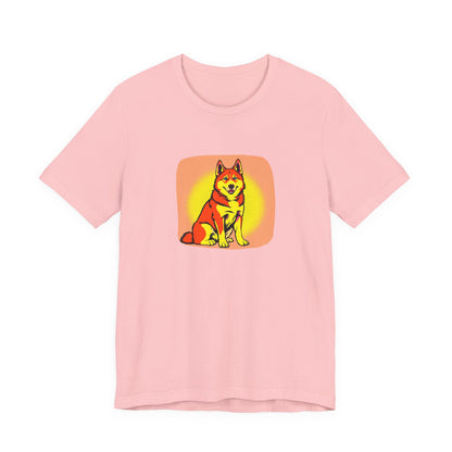 Pop Art Husky T-Shirt (Red)