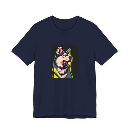 Pop Art Husky T-Shirt (Black)