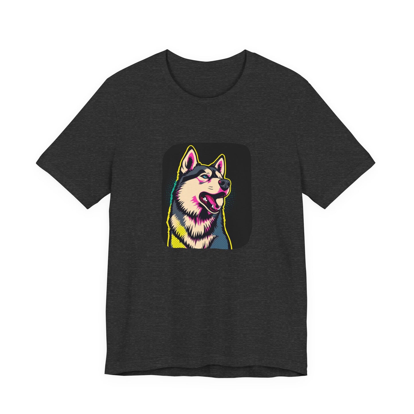 Pop Art Husky T-Shirt (Black)