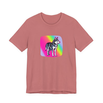 Pop Art Husky T-Shirt (Grey)