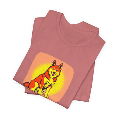 Pop Art Husky T-Shirt (Red)