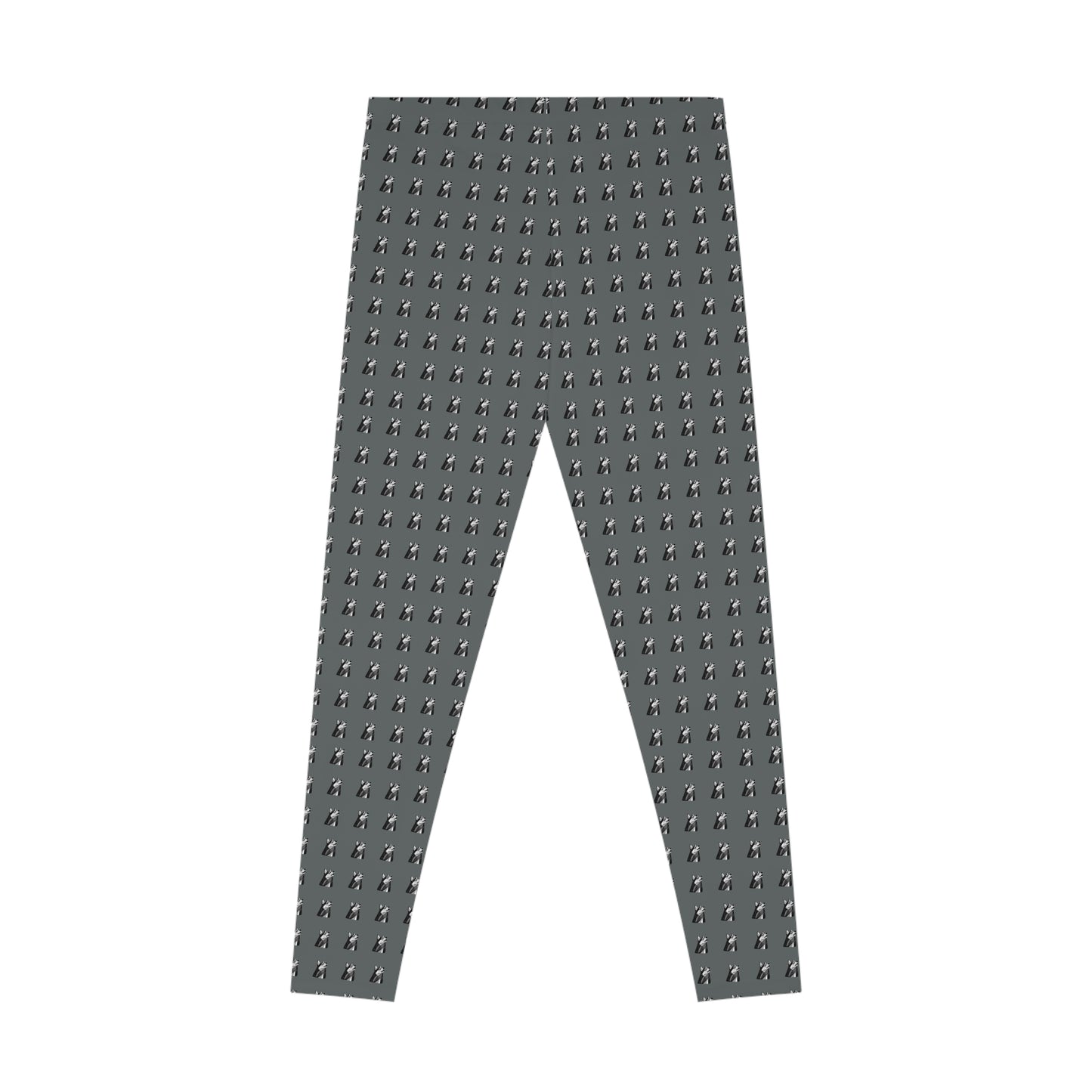 Geometric Husky Pattern Leggings (Black on Grey)