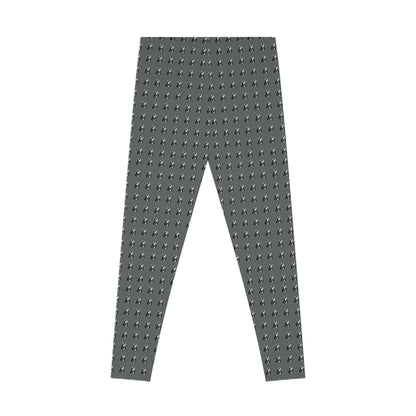 Geometric Husky Pattern Leggings (Black on Grey)