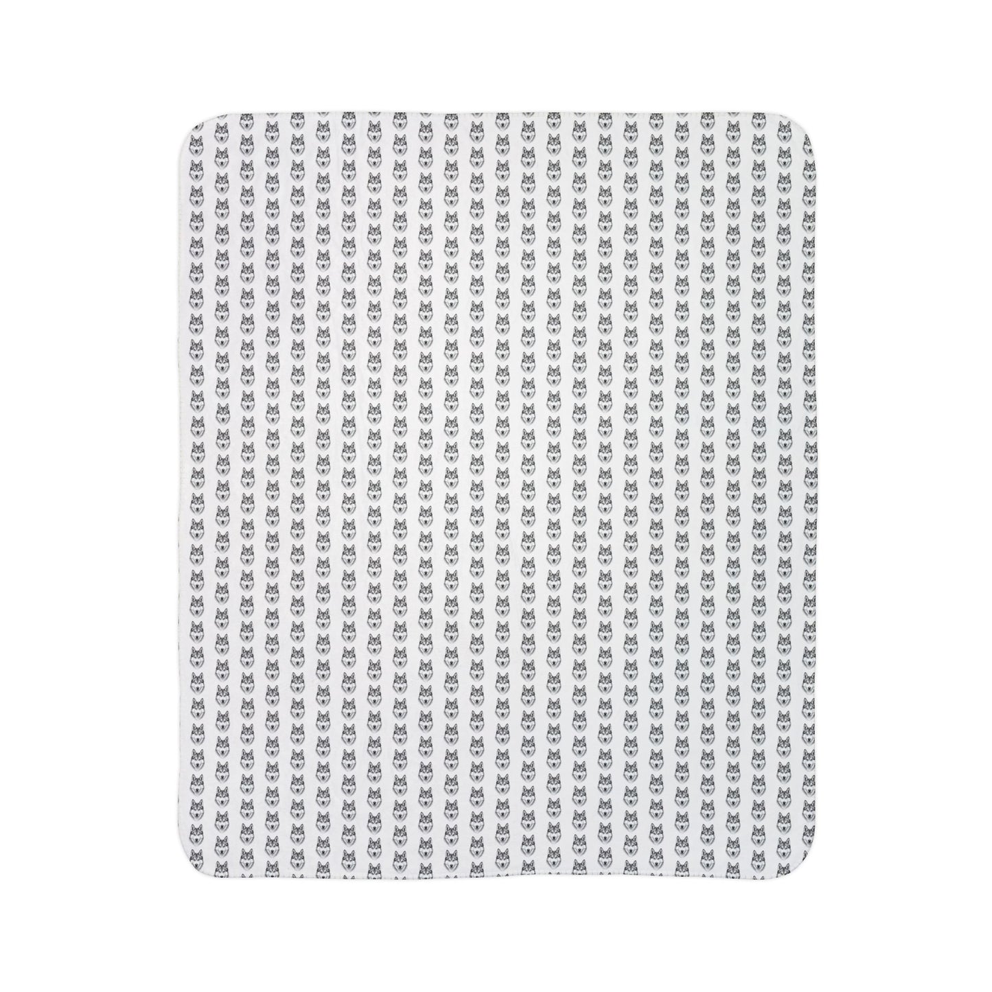 Grey Huskies Pattern Sherpa Blanket