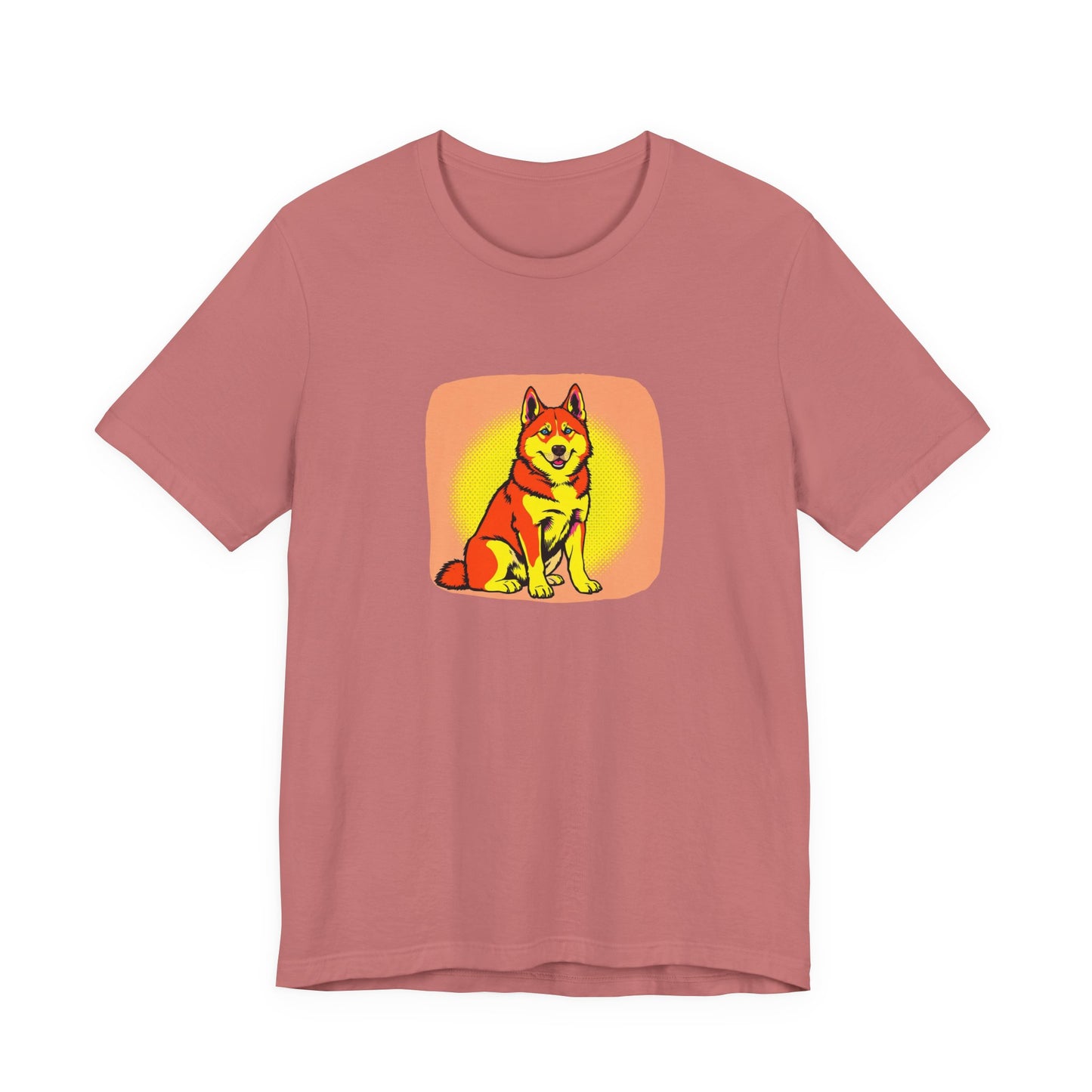 Pop Art Husky T-Shirt (Red)