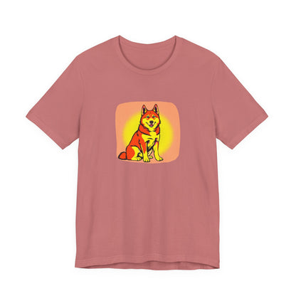Pop Art Husky T-Shirt (Red)