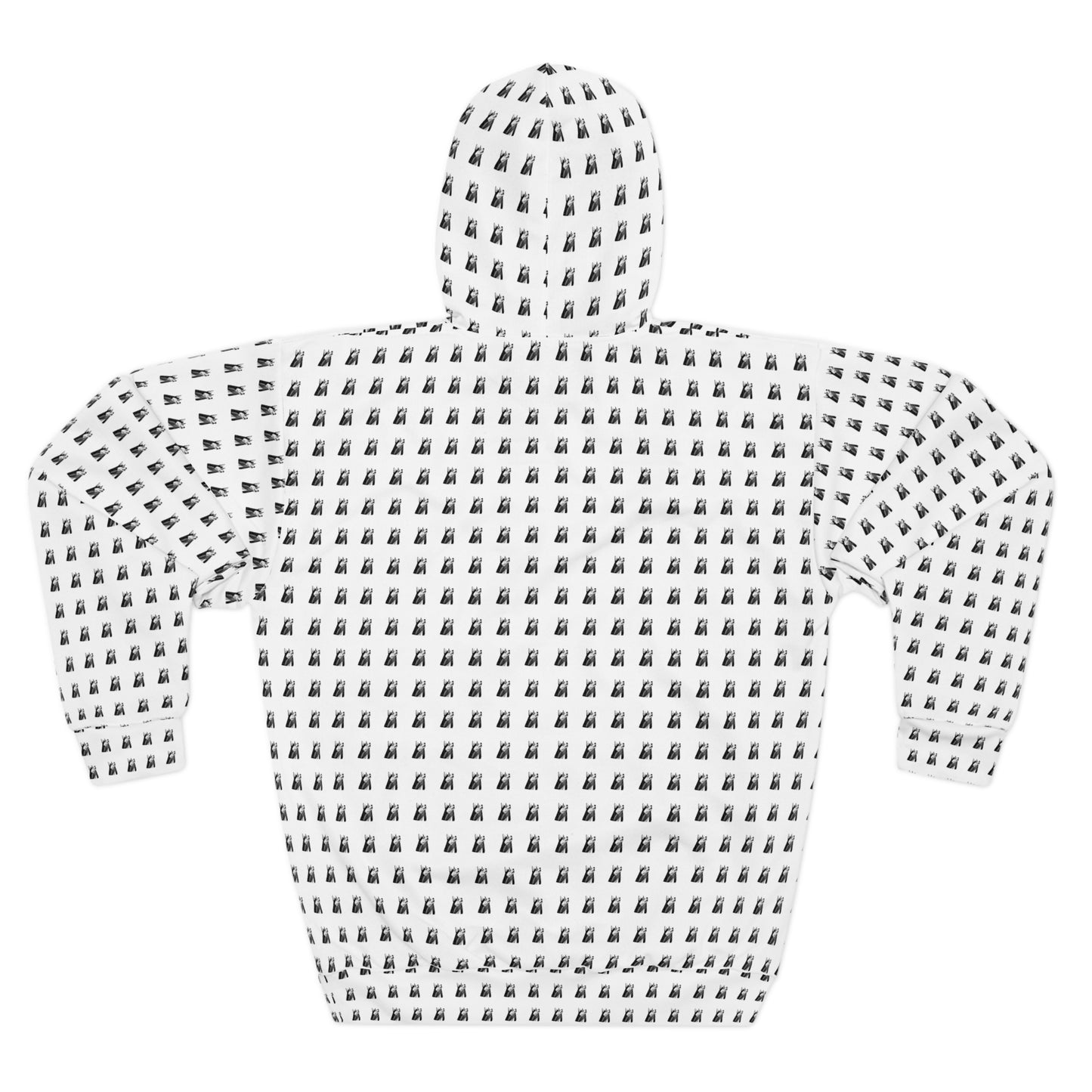 Geometric Husky Pattern Hoodie (Black)