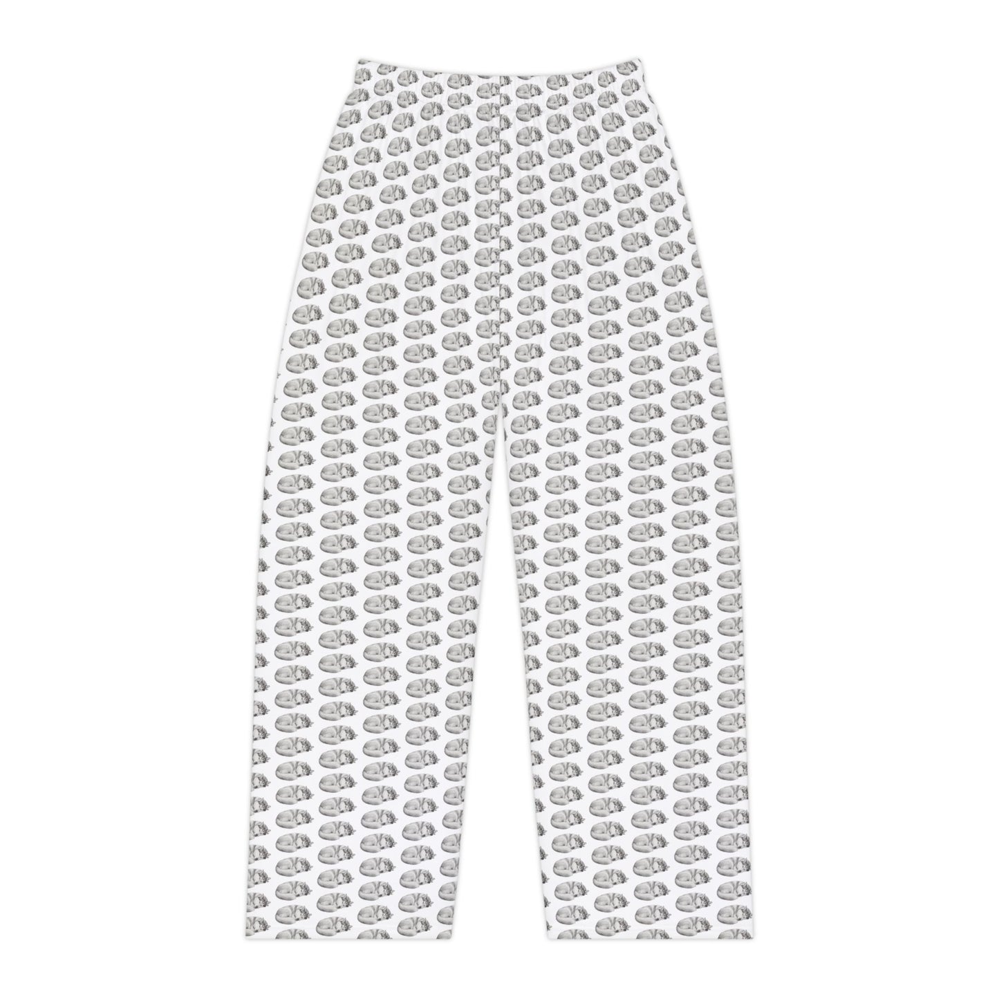 Sleeping Husky Pattern Pajama Pants (Women's Grey)