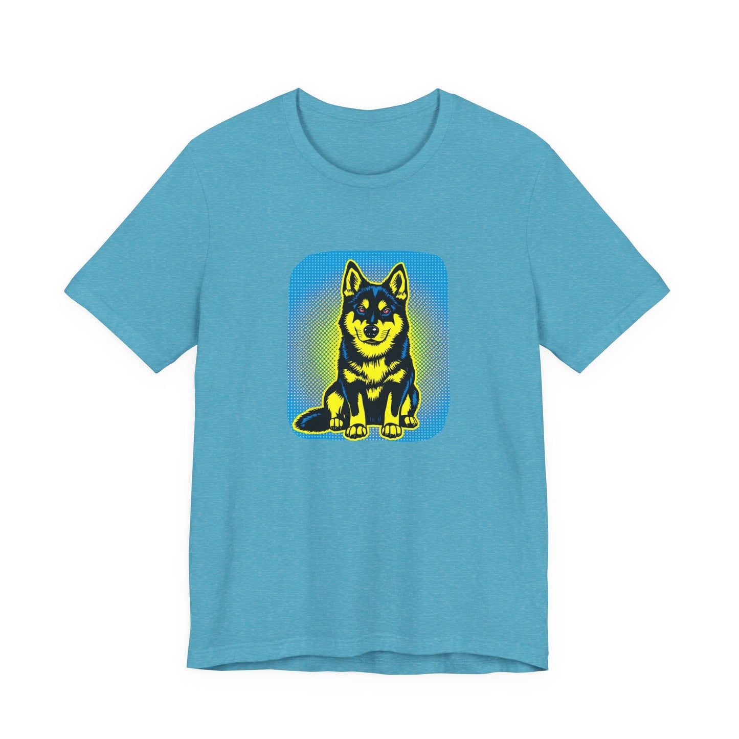 Pop Art Husky T-Shirt (Blue)