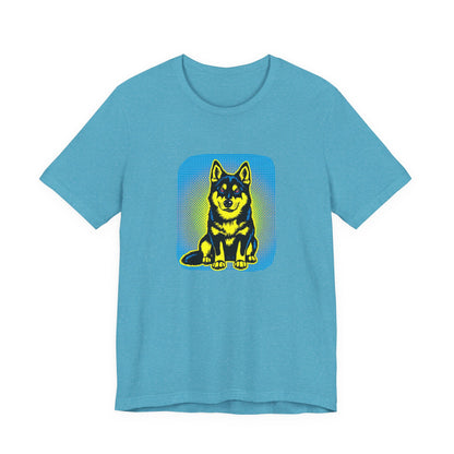 Pop Art Husky T-Shirt (Blue)