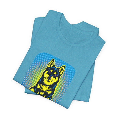 Pop Art Husky T-Shirt (Blue)