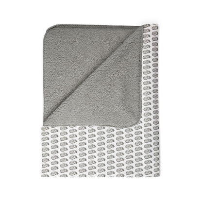 Sleeping Husky Swirl Pattern Sherpa Blanket (Grey)