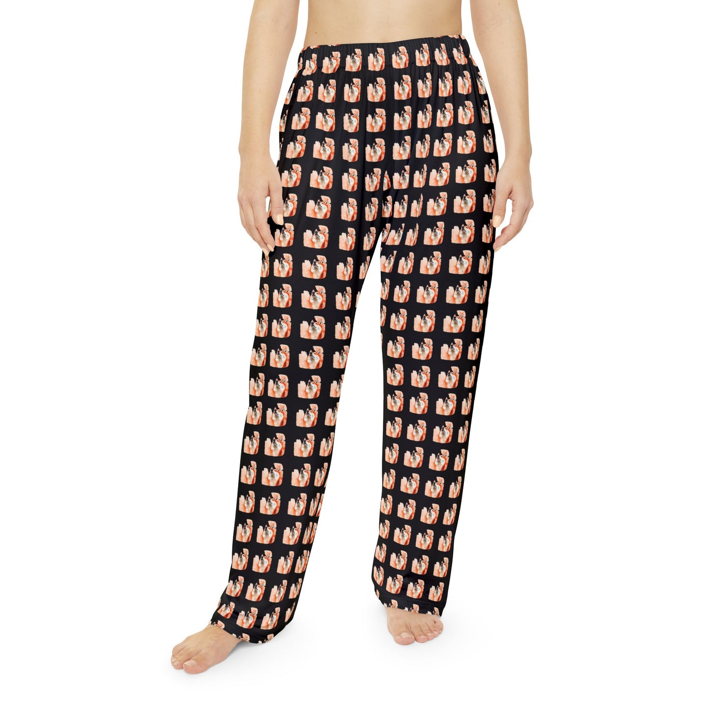 Red Husky Pattern Pajama Pants (Women's)