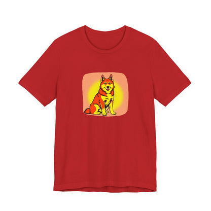Pop Art Husky T-Shirt (Red)