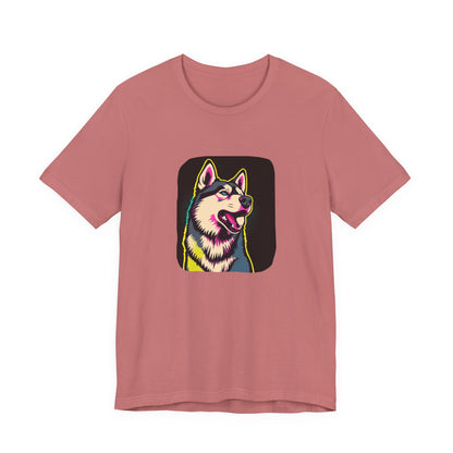 Pop Art Husky T-Shirt (Black)