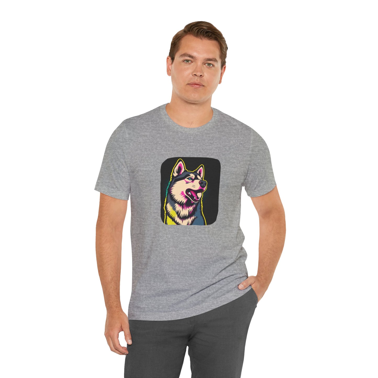 Pop Art Husky T-Shirt (Black)