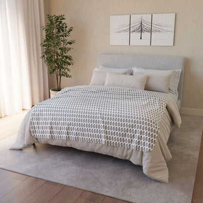 Sleeping Husky Swirl Pattern Sherpa Blanket (Grey)