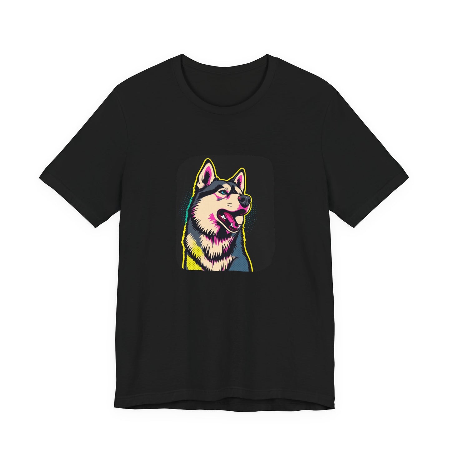 Pop Art Husky T-Shirt (Black)