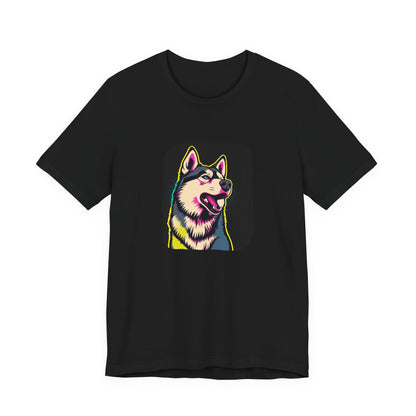 Pop Art Husky T-Shirt (Black)