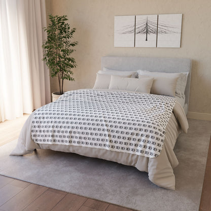Grey Huskies Pattern Sherpa Blanket